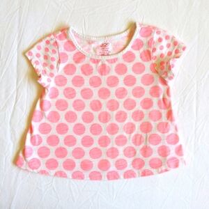 joe fresh mod pink polkadot swing t-shirt 12-18 months baby girl